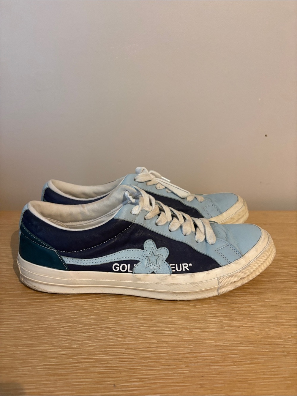 Golf Le Fleur Two-Tone Blue Leather Sneakers